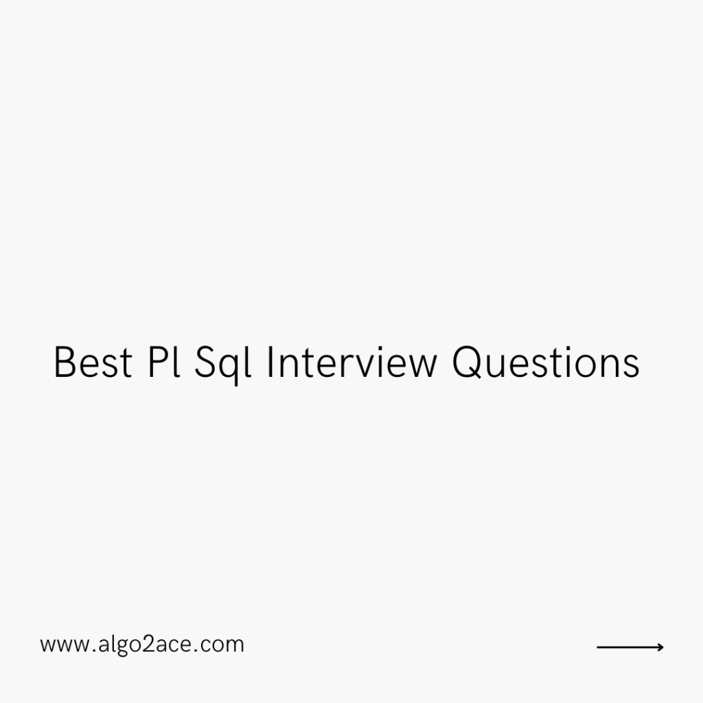 Best Pl Sql Interview Questions